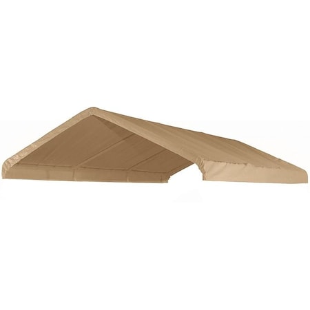 Impact Canopy 10 FT 8In x 20 FT  Carport Top without Leg Skirts, Tan, 180g 070111022